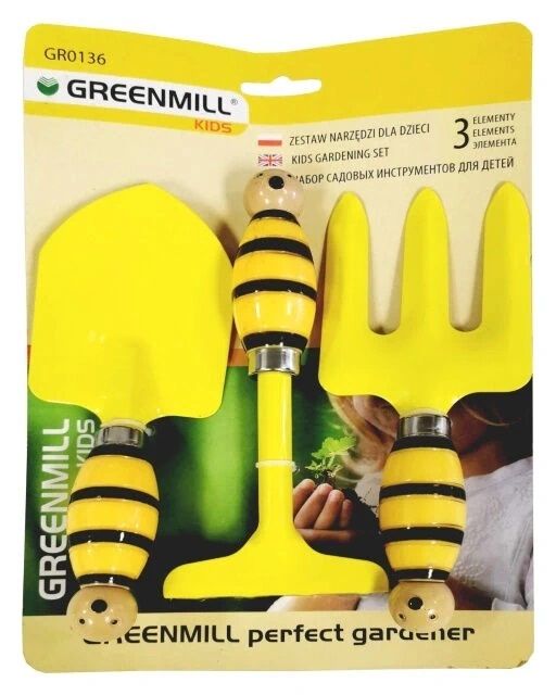 Набір з 3-х дитячих інструментів Бджілка Greenmill GR0136