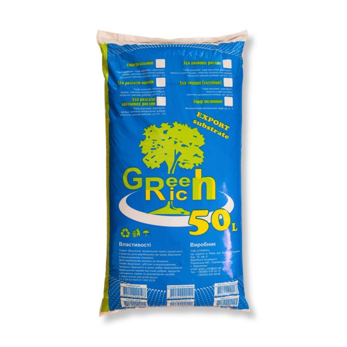 Торф'яний субстрат для розсади овочів 80 л, Green Rich