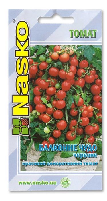 Томат дрібноплідний (тип черрі)  Балконне чудо червоне 40 шт, Nasko