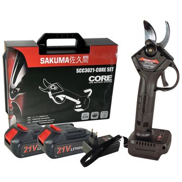 Акумуляторний секатор Sakuma SCC3021-CORE SET (2 аккумулятор ×2.0 Аг, зарядний пристрій)